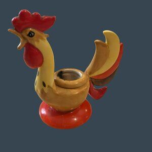 Holt Howard Japan Vintage Rooster Candle Holder 60s Orange Yellow